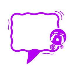 purple speech box frame and cry icon