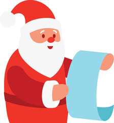 Santa Claus Checking His Naughty or Nice List for Christmas Eve Delivery