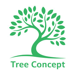 Fototapeta premium Abstract eco vector design with green leaves for a natural company logo