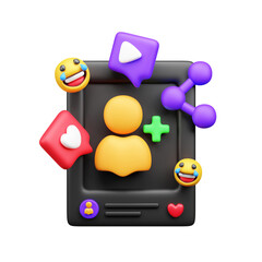 Social media 3d icon
