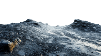 Asteroid landscape isolated on transparent background