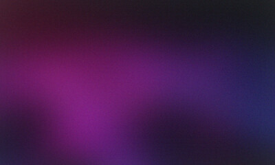 Grainy abstract background, noisy color gradient purple blue pink vibrant glowing shape on black backdrop, dark banner poster header cover wallpaper design