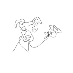 Dog With Cat One Line Art