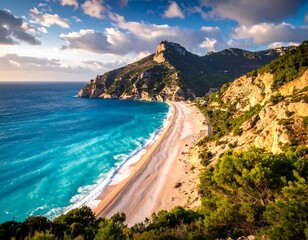 Stunning coastal landscape at sunset
