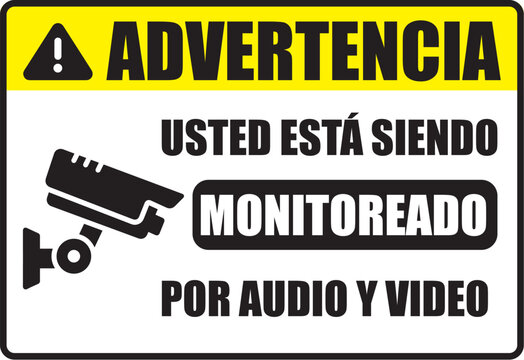 Rotulo para imprimir camaras de seguridad usted esta siendo monitoreado por audio y video