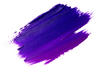 Vibrant purple paint stroke isolated on a transparent background
