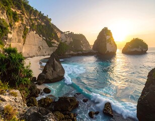 Stunning coastal sunrise view