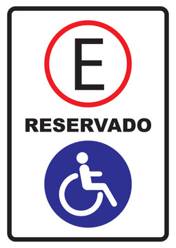 Rotulo para imprimir de espacio reservado para discapacitados