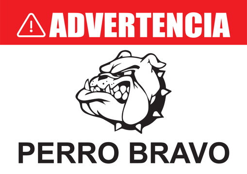 Rotulo para imprimir advertencia perro bravo