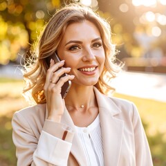 Woman talking on phone outdoors (1)