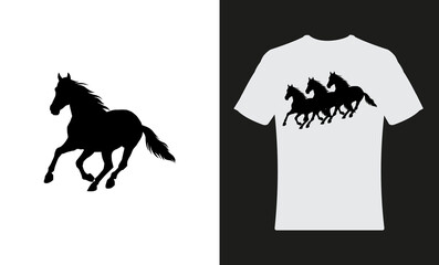 horse Logo with t-shirt design illustration