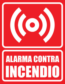 R&oacute;tulo para imprimir alarma contra incendio