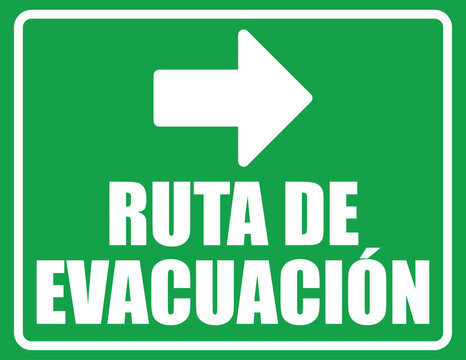 Rotulo para imprimir ruta de evacuaci&oacute;n