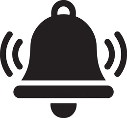 Obraz premium Silhouette alarm bell icon vector isolated design for alert, notification, warning, and graphic use