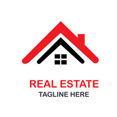 House real estate logo design illustration