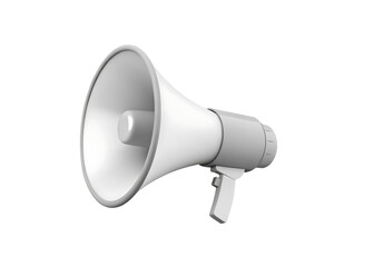White megaphone isolated on a transparent background