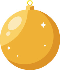 Golden Christmas Ornament with Sparkles for Holiday Decorations and Celebrations