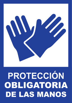 r&oacute;tulo para imprimir uso obligatorio los guantes