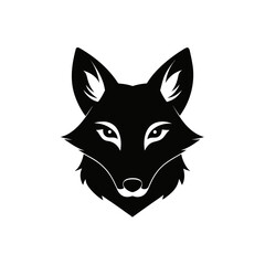 Stylized black fox head silhouette with sharp features