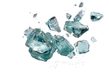 Obraz premium Scattered teal-hued crystal shards