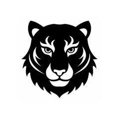 Stylized black and white tiger face icon