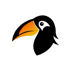 Abstract orange leaf shape with gradient on black background