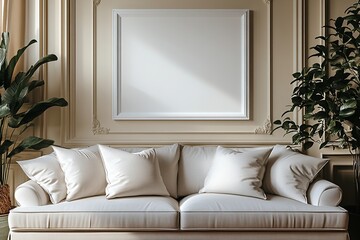 white frame at living room