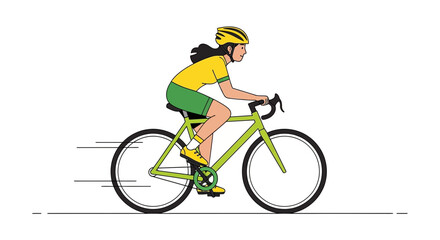 Obraz premium Woman Cycling On A Road Bike, Vector Illustration On White Background