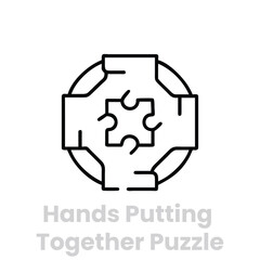 Hands putting together puzzle isolated on white background a symbol of teamwork, problemsolving, and collaboration, perfect for business or education