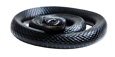 Black snake isolated on transparent background