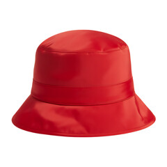 Fototapeta premium Red bucket hat isolated on transparent background
