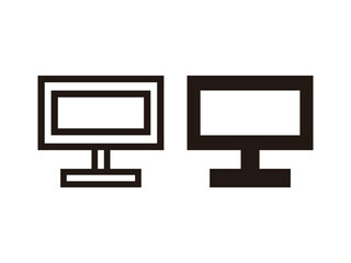 テレビモニターのアイコンのセット