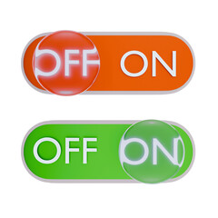 UI Toggle Switch Button – Glass Effect On Off Control, Mobile App and Web Interface