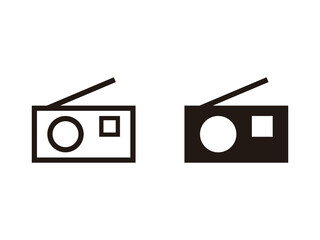 ラジオのアイコンのセット