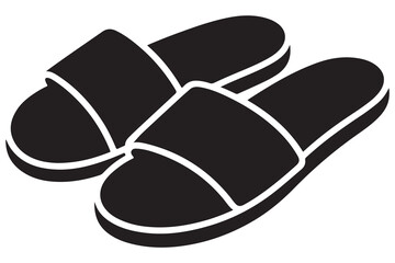 Beach flip flops icon  black silhouette vector
