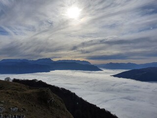 clouds over the mountains