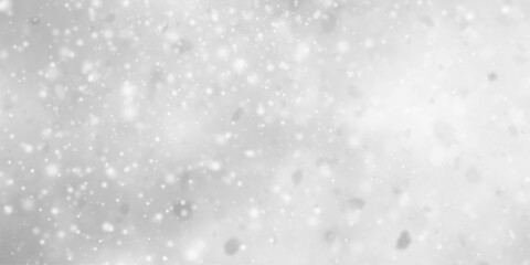 Abstract grayscale depiction of a cosmic nebula, snowfall bokeh background, abstract black snowflake background, Snow realistic falling on black background .