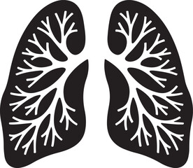 Minimalist Lungs Silhouette Vector for World Lung Day (Oct 7)