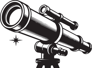 Minimalist Telescope Silhouette Vector for World Space Week (Oct 4–10)