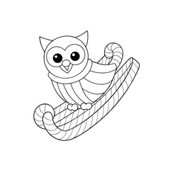 Cheerful Owl Sliding Coloring Page