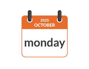 Monday of October 2025 year calendar day