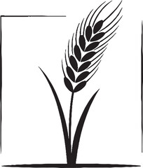 Simple Wheat Spike Silhouette Design for Awareness Theme
