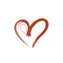 A simple, hand-drawn heart outline in a dark red or maroon color.