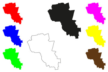 Alor Setar city (Malaysia) map vector illustration, scribble sketch Bandaraya Alor Setar map