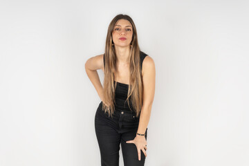 Fototapeta premium A beautiful young woman in a cool and confident pose