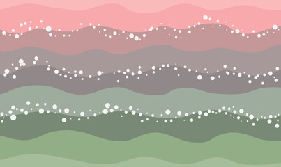 Wavy vector pattern with waves and dots in pastel colors.