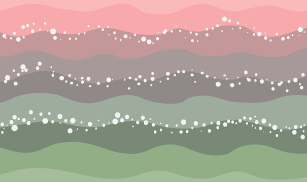 Wavy vector pattern with waves and dots in pastel colors.