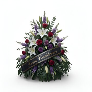 Fleurs de deuil, Gerbe de fleurs pour enterrement ou inhumation