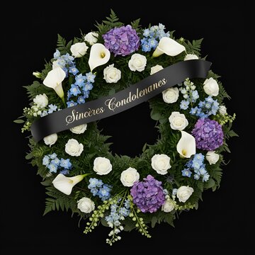 Fleurs de deuil, Gerbe de fleurs pour enterrement ou inhumation