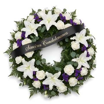 Fleurs de deuil, Gerbe de fleurs pour enterrement ou inhumation